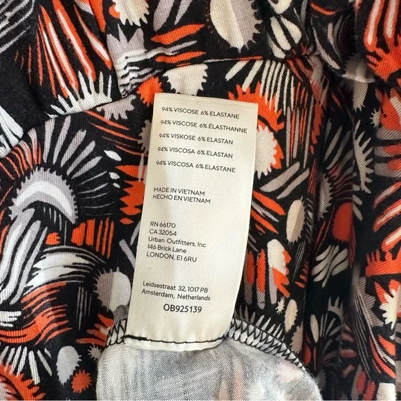 Free People Daria Halter Maxi Dress Size L Black Orange Low Back Wrap Slit Plun… - Picture 5 of 9